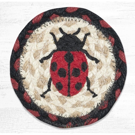 Paisaje 5 x 5 in. Ladybug Printed Coaster Round Rug, Multi Color PA2846041